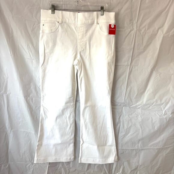 NWT SPANX Jeans Everywhere Kick Flare High Rise Pull on White SZ 1X P - Picture 12 of 12